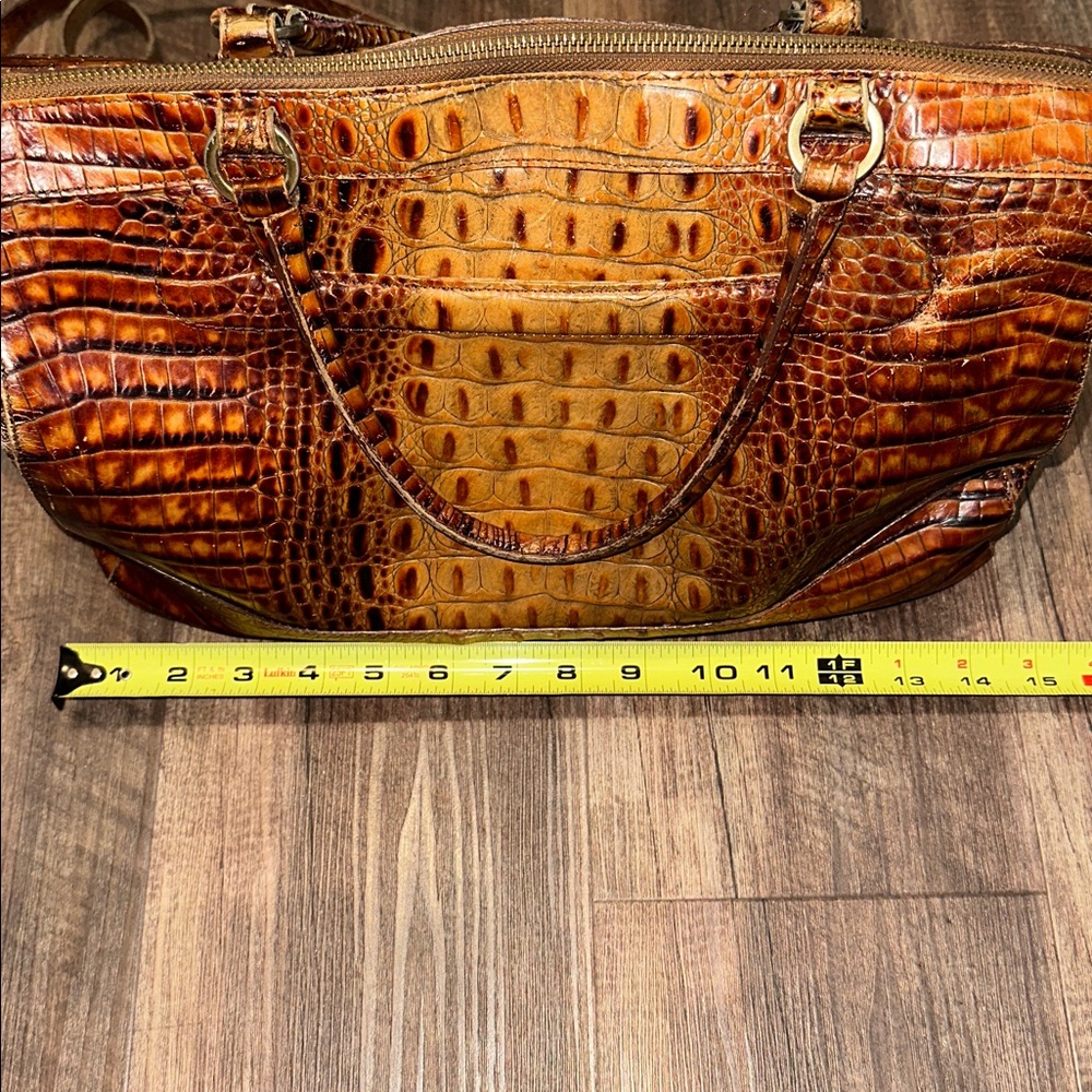 Brahmin Croc-Embossed Satchel Pecan - Picture 11 of 16